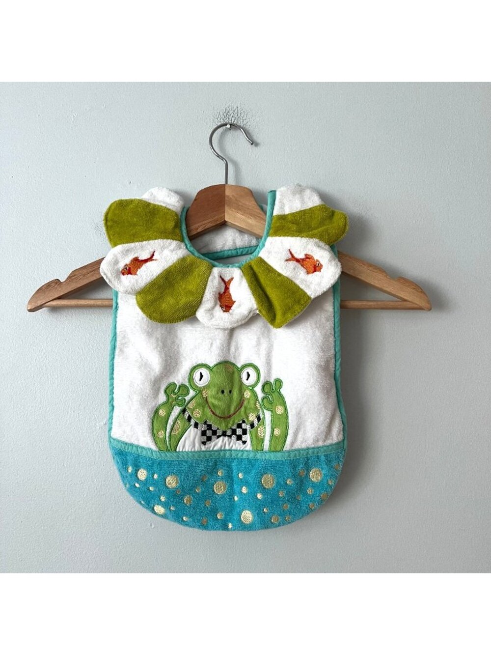 Mackenzie Childs Bow Tie Frog Toddler's Terry Cloth Bib